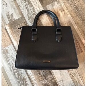 ALDO Womens Chic Satchel Handbag Removable Strap Embossed Wallet OS Black Pro